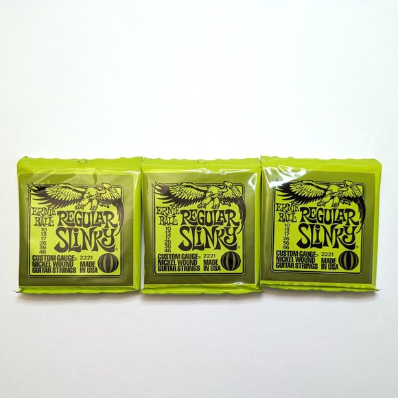 3-Pack Ernie Ball Regular Slinky Nickel Wound Electric Guitar Strings 10-46 - Picture 3 of 3